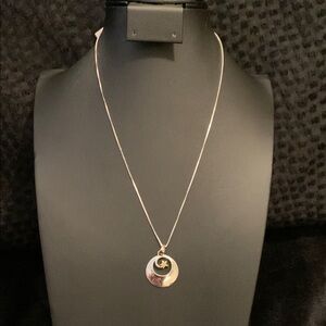 Elegant Sterling Silver Moon and Star Pendant Necklace